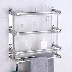 Stainless steel shelves for bathtub photo
