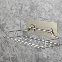 Stainless steel shelves for bathtub photo