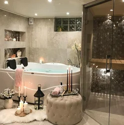 Photo Of A Bathroom With A Jacuzzi And Toilet
