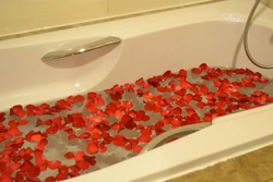 Beautiful photo bath in roses