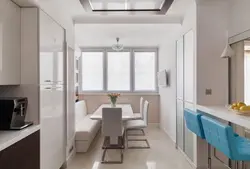 Канапа на кухні з балконам фота