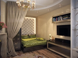 Дизайн гостиной спальни с нишей