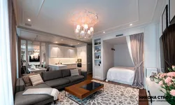 Living room bedroom design with niche