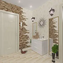 Hallway Decorative Brick And Wallpaper Photo