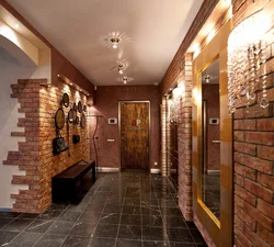 Hallway Decorative Brick And Wallpaper Photo
