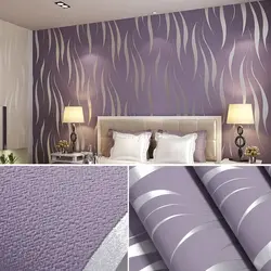 Bedroom design with non-woven wallpaper