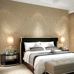 Bedroom design with non-woven wallpaper