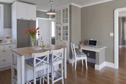 White kitchen in the interior what kind of walls