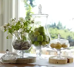 Glasses in the kitchen interior