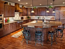 Дизайн интерьера деревянной кухни фото