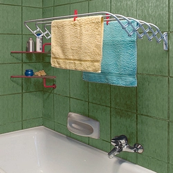 Wall-mounted dryer in the bathroom interior