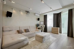 Living Room Interior With Beige Ceiling