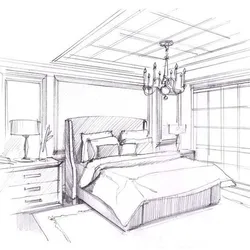 Bedroom photo interior drawing