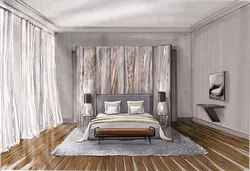Bedroom photo interior drawing
