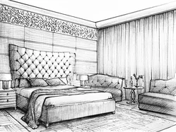 Bedroom photo interior drawing