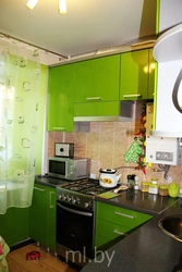 Photo of a green kitchen in Khrushchev