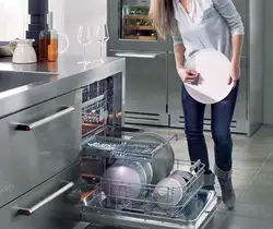 Dishwasher in the kitchen interior