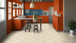 Tarquette linoleum in the kitchen interior