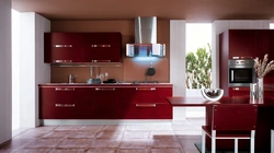 С какими цветами сочетается красный цвет в интерьере кухни