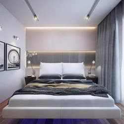 Bedroom interior options with bed