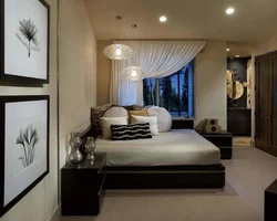Bedroom interior options with bed