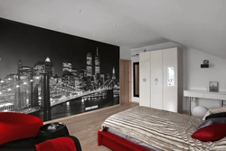 Photo printing in the bedroom interior
