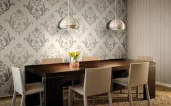 Wallpaper for kitchen in one room photo