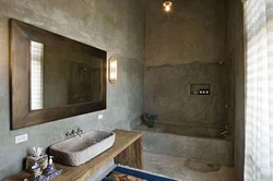 Concrete bathroom interior