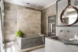 Concrete bathroom interior