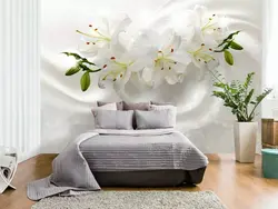 Дизайн Спальни С Цветком На Стене