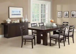 Большой обеденный стол в гостиную фото