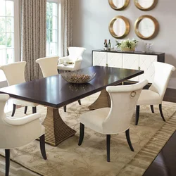 Large Dining Table In The Living Room Photo