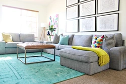 Bright Sofas In The Living Room Interior Photo