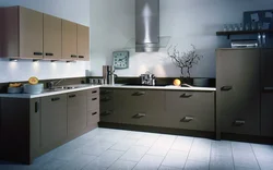 Gray Enamel Kitchen In The Interior