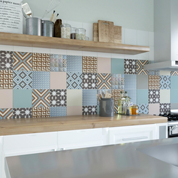 Kitchen Tiles On Ceramic Apron Photo