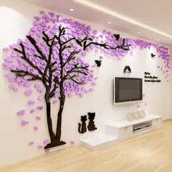 Wall stickers in the living room interior