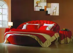 Red Bed In The Bedroom Interior Photo