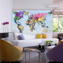 World Map In The Kitchen Photo