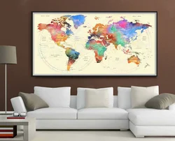 World map in the kitchen photo