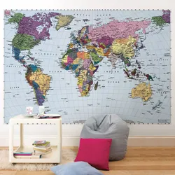 World Map In The Kitchen Photo