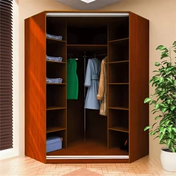 Small Corner Wardrobe In The Bedroom For Clothes Photo