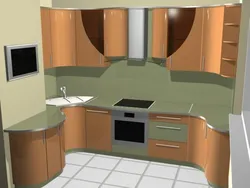 Kitchen design with a niche in the wall in the corner