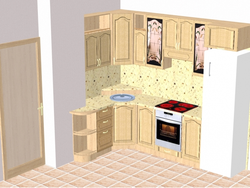 Kitchen Design With A Niche In The Wall In The Corner