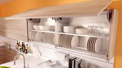 Дызайн сушылкі для посуду на кухні