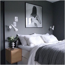 Bedroom design in graphite color