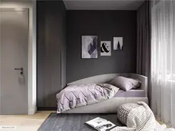 Bedroom design in graphite color