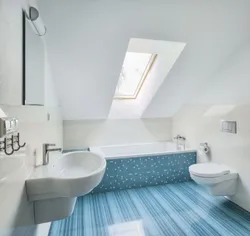 Bathroom with sloping ceiling photo