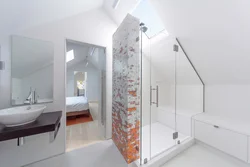 Bathroom with sloping ceiling photo