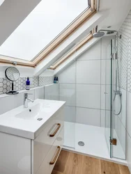 Bathroom with sloping ceiling photo