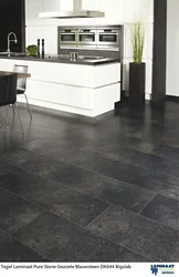 Gray Porcelain Tiles On The Floor In The Kitchen Interior